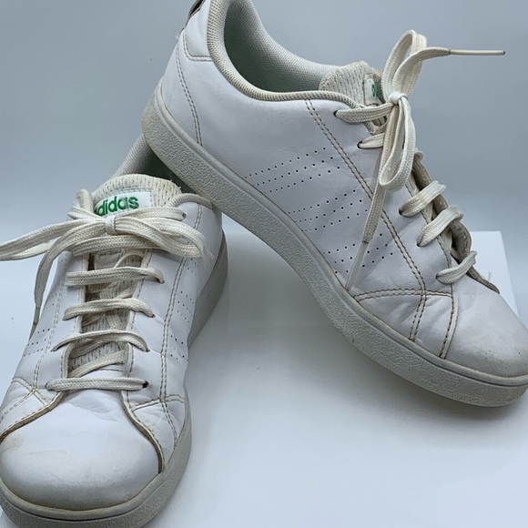 adidas advantage clean white green